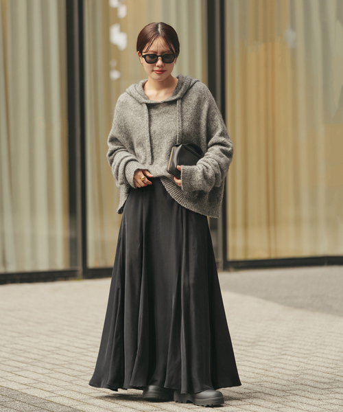 plage（プラージュ）の「《追加》Washable Fibril フレア スカート（スカート・レディース・アイボリー/ブラック・38/36/34）」の3枚目の写真