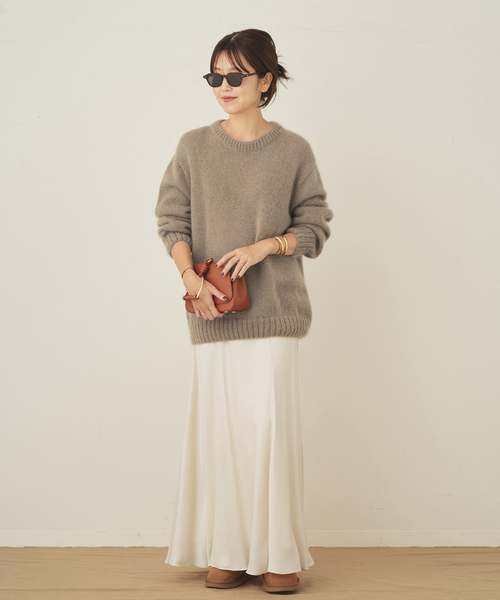 plage（プラージュ）の「《追加》Washable Fibril フレア スカート（スカート・レディース・アイボリー/ブラック・38/36/34）」の4枚目の写真