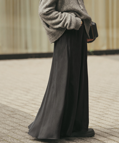 plage（プラージュ）の「《追加》Washable Fibril フレア スカート（スカート・レディース・アイボリー/ブラック・38/36/34）」の10枚目の写真