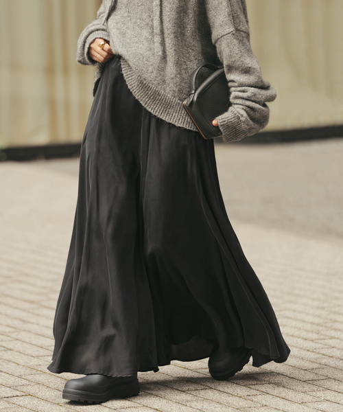 plage（プラージュ）の「《追加》Washable Fibril フレア スカート（スカート・レディース・アイボリー/ブラック・38/36/34）」の12枚目の写真