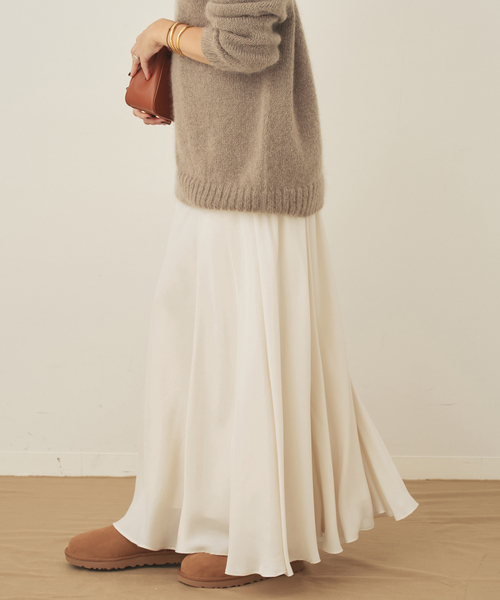 plage（プラージュ）の「《追加》Washable Fibril フレア スカート（スカート・レディース・アイボリー/ブラック・38/36/34）」の17枚目の写真