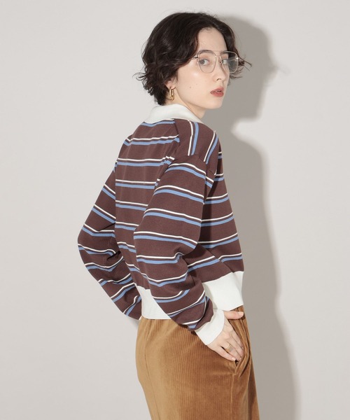GEORGE'S(ジョージズ)の「ラガーボーダーニット(ニット/セーター・レディース・ブルー/ピンク/ブラウン・MEDIUM)」の17枚目の写真