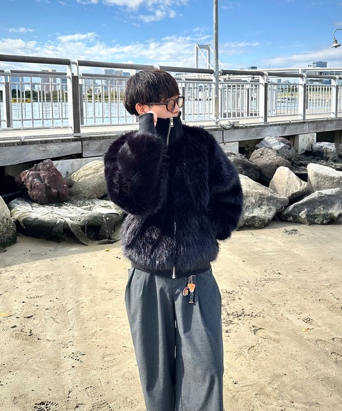 MandO（Auntie Rosa）（エムオー）の「ハイネックファーブルゾン（ブルゾン・メンズ・ブラック/ブラウン・LARGE/MEDIUM）」の16枚目の写真