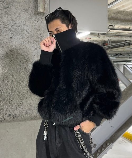 MandO（Auntie Rosa）（エムオー）の「ハイネックファーブルゾン（ブルゾン・メンズ・ブラック/ブラウン・LARGE/MEDIUM）」の6枚目の写真