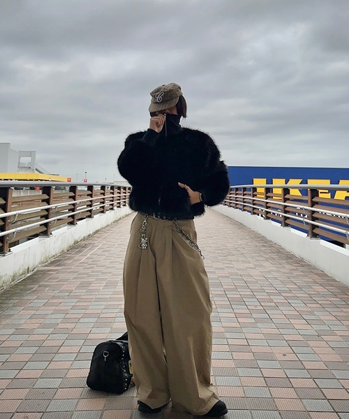 MandO（Auntie Rosa）（エムオー）の「ハイネックファーブルゾン（ブルゾン・メンズ・ブラック/ブラウン・LARGE/MEDIUM）」の9枚目の写真