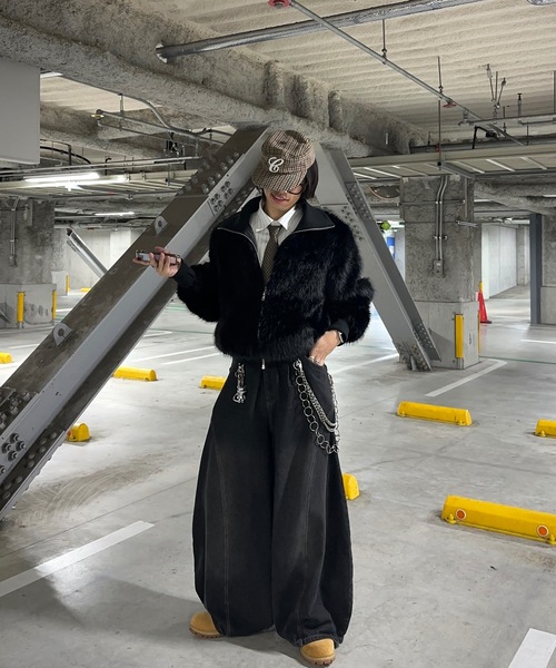 MandO（Auntie Rosa）（エムオー）の「ハイネックファーブルゾン（ブルゾン・メンズ・ブラック/ブラウン・LARGE/MEDIUM）」の10枚目の写真