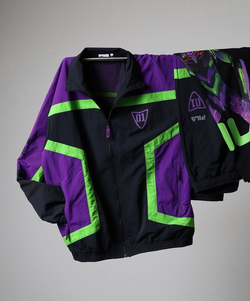 90s FILA フィラ ナイロンジャケット エヴァンゲリオン 初号機カラーXL FILA x Evangelion フィラ×エヴァンゲリオン ナイロントラック