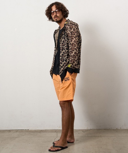 STUD MUFFIN（スタッドマフィン）の「mpa3995-レオパードメッシュ スマイリーパッチ ジップパーカー(614-02864)（パーカー・メンズ・ブラウン・2/3/4）」の9枚目の写真