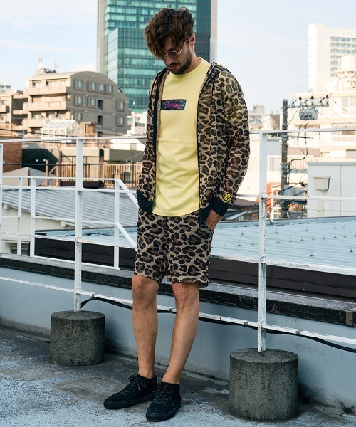 STUD MUFFIN（スタッドマフィン）の「mpa3995-レオパードメッシュ スマイリーパッチ ジップパーカー(614-02864)（パーカー・メンズ・ブラウン・2/3/4）」の15枚目の写真