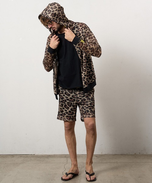 STUD MUFFIN（スタッドマフィン）の「mpa3995-レオパードメッシュ スマイリーパッチ ジップパーカー(614-02864)（パーカー・メンズ・ブラウン・2/3/4）」の19枚目の写真