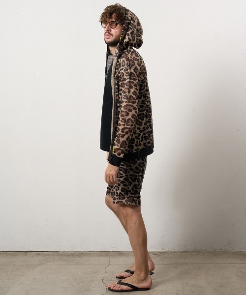 STUD MUFFIN（スタッドマフィン）の「mpa3995-レオパードメッシュ スマイリーパッチ ジップパーカー(614-02864)（パーカー・メンズ・ブラウン・2/3/4）」の21枚目の写真