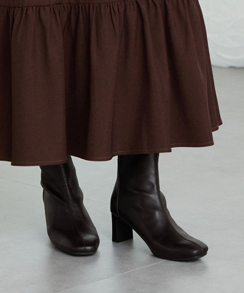 ORiental TRaffic（オリエンタルトラフィック）の「ストレッチ ヒール バックジップ ブーツ / 51423（ブーツ・レディース・ブラック/レッド/ブラウン・S/M/L/LL）」の21枚目の写真