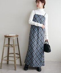 【WEB限定】オンブレチェックキャミワンピース