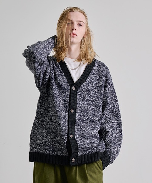 Revo. ミックスヤーン ニット ルーズ カーディガン（カーディガン