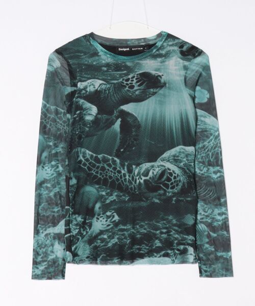 Desigual(デシグアル)の「【Desigual×BOTTER】オーシャンプリント亀Tシャツ(Tシャツ/カットソー・レディース・ブルー・S/M/L/XL)」の4枚目の写真