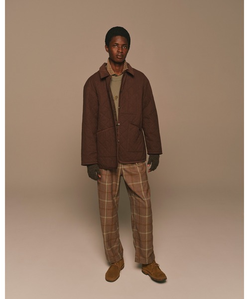 SOPHNET ソフネット ジャケット ブラウン サイズ:3 | 25AW 26周年記念 LAVENHAM フェイクスウェード オーバーサイズ キルティングジャケット (OVERSIZED DENHAM) | アウター ブルゾン 上着【メンズ】【K4635】 LAVENHAM OVERSIZED DENHAM（ブルゾン）｜SOPHNET.（ソフネット）の