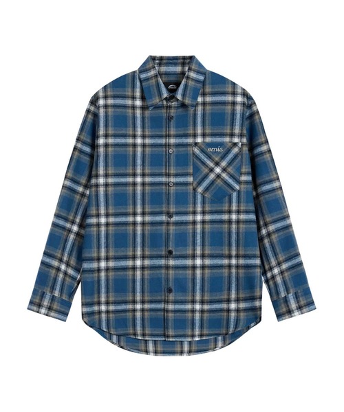 EMIS(イミス)の「FLANEL CHECK SHIRT(シャツ/ブラウス・レディース・ブラック/ブルー・SMALL)」の2枚目の写真