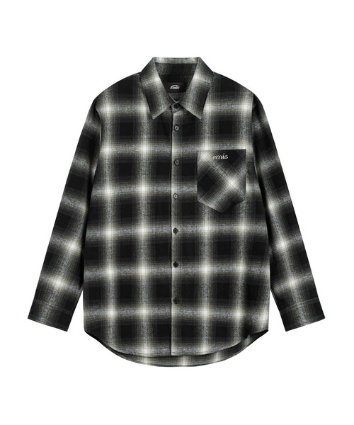 EMIS(イミス)の「FLANEL CHECK SHIRT(シャツ/ブラウス・レディース・ブラック/ブルー・SMALL)」の1枚目の写真