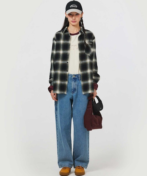 EMIS(イミス)の「FLANEL CHECK SHIRT(シャツ/ブラウス・レディース・ブラック/ブルー・SMALL)」の5枚目の写真