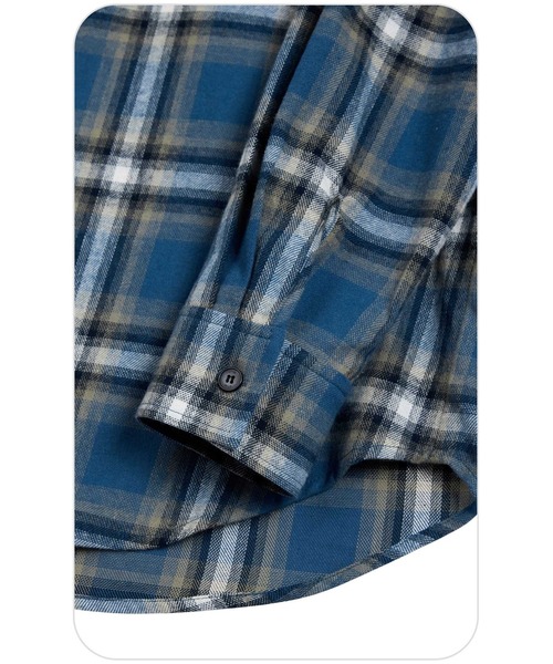 EMIS(イミス)の「FLANEL CHECK SHIRT(シャツ/ブラウス・レディース・ブラック/ブルー・SMALL)」の4枚目の写真