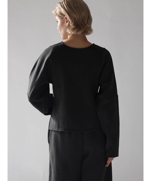 :ETHROF(イーサオブ)の「STUD DESIGN FRONT CURVE TOPS(Tシャツ/カットソー・レディース・チャコール/ブラック・FREE)」の14枚目の写真