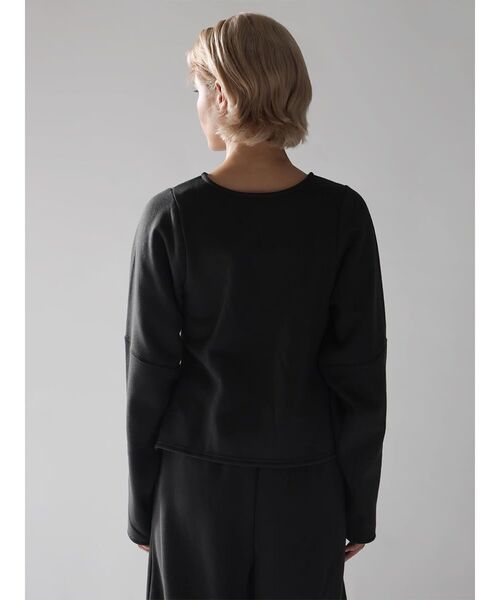 :ETHROF(イーサオブ)の「STUD DESIGN FRONT CURVE TOPS(Tシャツ/カットソー・レディース・チャコール/ブラック・FREE)」の13枚目の写真