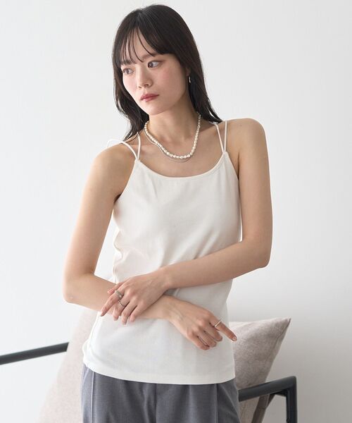 earth music&ecology（アースミュージックアンドエコロジー）の「【カップ付き】クロスストラップカップ付キャミソール（キャミソール・レディース・ブラック/アイボリー・S/M）」の21枚目の写真