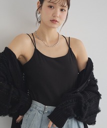 earth music&ecology | 【カップ付き】クロスストラップカップ付キャミソール(キャミソール)