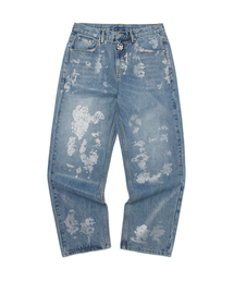 WKNDRS（ウィーキャンドース）の「SKULL COATED DENIM PANTS (L.DENIM)（デニムパンツ・レディース）」
