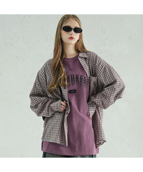 AVANDRESS(アバンドレス )の「OL Overfit Check Shirt PINK(シャツ/ブラウス・レディース・ピンク・LARGE/MEDIUM/X-LARGE)」の1枚目の写真