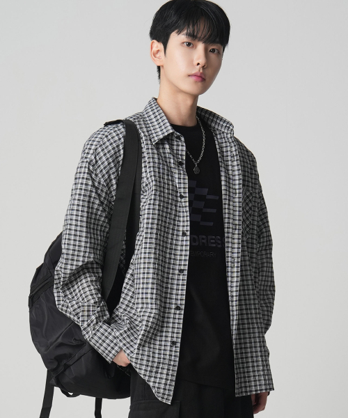 AVANDRESS(アバンドレス )の「OL Overfit Check Shirt PINK(シャツ/ブラウス・レディース・ピンク・LARGE/MEDIUM/X-LARGE)」の3枚目の写真