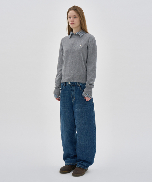 PARTIMENTO WOMEN(パルティメントウィメン)の「コントラストストライプニットクルーネック_メランジ(ニット/セーター・レディース・その他・SMALL/MEDIUM)」の3枚目の写真