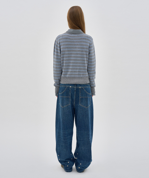 PARTIMENTO WOMEN(パルティメントウィメン)の「コントラストストライプニットクルーネック_メランジ(ニット/セーター・レディース・その他・SMALL/MEDIUM)」の4枚目の写真