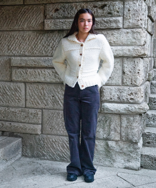 TTUDEMENT(トュードメント)の「70s CORDUROY PANTS 4COLORS(その他パンツ・レディース・チャコール/バーガンディー/アイボリー/パープル・SMALL/MEDIUM/LARGE)」の8枚目の写真