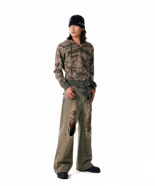AAKAM(アーカム)の「Contrast Logo Zip-Up Hoodie (Khaki)(パーカー・レディース・その他・1/2)」の12枚目の写真