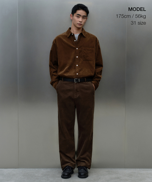 MUSINSA STANDARD（ムシンサスタンダード）の「[シティワーカーズ] 8Wコーデュロイテーパードパンツ [ブラウン]（その他パンツ・メンズ・その他・40/38/42/36/34/32/30/31/33/26/27/28/29）」の2枚目の写真
