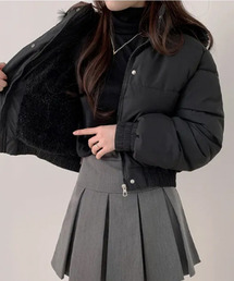 VIVID LADY(ビビッドレディー)の【裏起毛】ファー付 ショート丈ダウンジャケット(ダウンジャケット/コート)