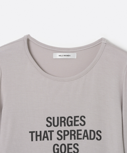 MILLO WOMEN（ミロウーマン）の「タイポグラフィTシャツ[グレー]（Tシャツ/カットソー・レディース・その他・FREE）」の4枚目の写真