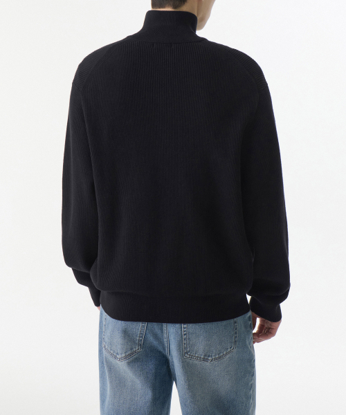 MUSINSA STANDARD（ムシンサスタンダード）の「コットンハイネックニットジップアップ[ブラック]（ニット/セーター・メンズ・その他・SMALL/MEDIUM/LARGE/X-LARGE/XX-LARGE）」の2枚目の写真