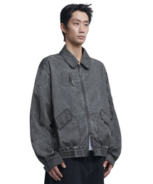 NYLON FLIGHT JACKET - CHARCOAL