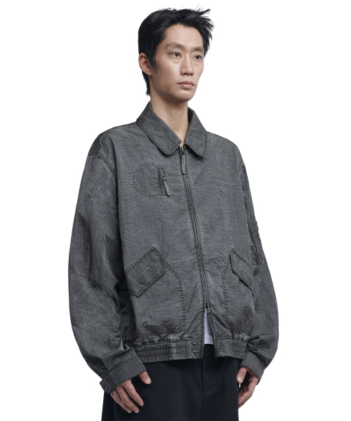 NOMANUAL(NOMANUAL)の「NYLON FLIGHT JACKET - CHARCOAL(ナイロンジャケット・メンズ・その他・MEDIUM/LARGE)」の1枚目の写真