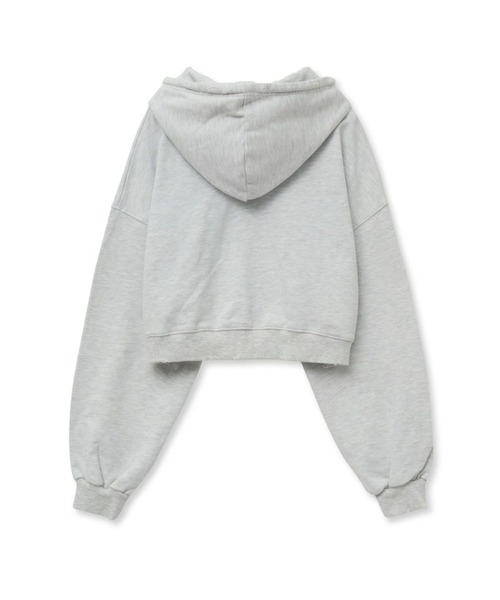 Midnight Move（ミッドナイトムーブ）の「Midnight Move／ダメージフードZIP（ウラケ）（パーカー・レディース・ブラック/オフホワイト・SMALL）」の13枚目の写真