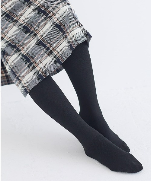 tutuanna（チュチュアンナ）の「[まるで毛布！のような暖かさ]裏起毛リブタイツ160デニール（タイツ/ストッキング・レディース・チャコール/ブラック/ブラウン系その他・M-L/L-XL）」の2枚目の写真