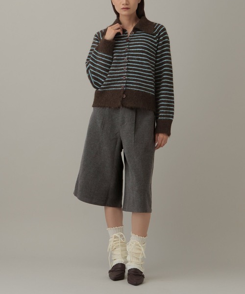 3.3 Field Trip (3.3フィールドトリップ)の「3.3 Field Trip/ウールライクバミューダパンツ(スウェットパンツ・レディース・ブラック/グレー・FREE)」の3枚目の写真