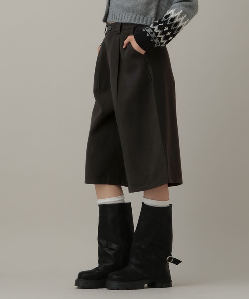 3.3 Field Trip (3.3フィールドトリップ)の「3.3 Field Trip/ウールライクバミューダパンツ(スウェットパンツ・レディース・ブラック/グレー・FREE)」の10枚目の写真