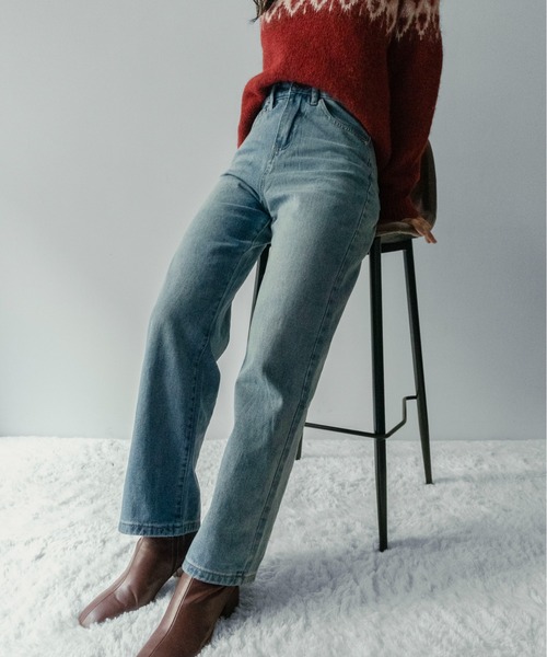 on:nue（オンニュ）の「【on:nue】[低身長/高身長/サイズ展開有/2色展開] リラックスルーズストレートデニムパンツ（デニムパンツ・レディース・ライトブルー/ブルー・SMALL/MEDIUM/LARGE）」の2枚目の写真