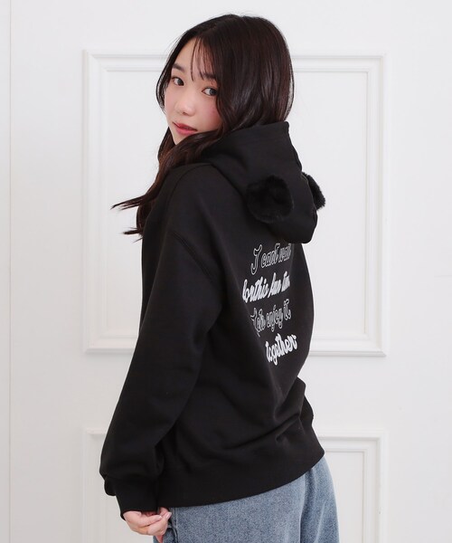 PINK-latte（ピンクラテ）の「くま耳チュニックパーカー（パーカー・キッズ・アイボリー/ブラック/ライトベージュ・13/14/15 /16）」の16枚目の写真