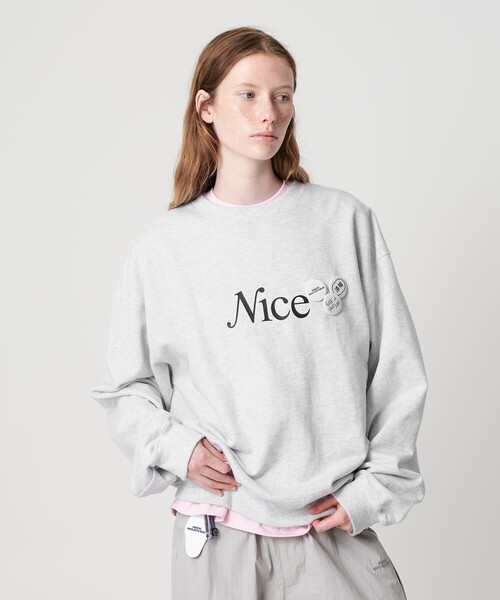 NICE WEATHER＞SIGNATURE クルーネック スウェット（Tシャツ