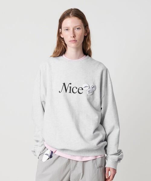 NICE WEATHER＞SIGNATURE クルーネック スウェット（Tシャツ