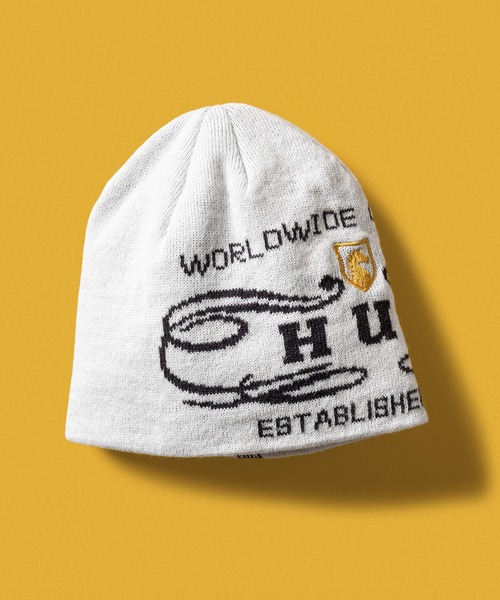 HUF（ハフ）の「WORLDWIDE CLOTHIERS BEANIE（ニットキャップ/ビーニー・メンズ・レッド/ブラック/ナチュラル・O/S）」の2枚目の写真